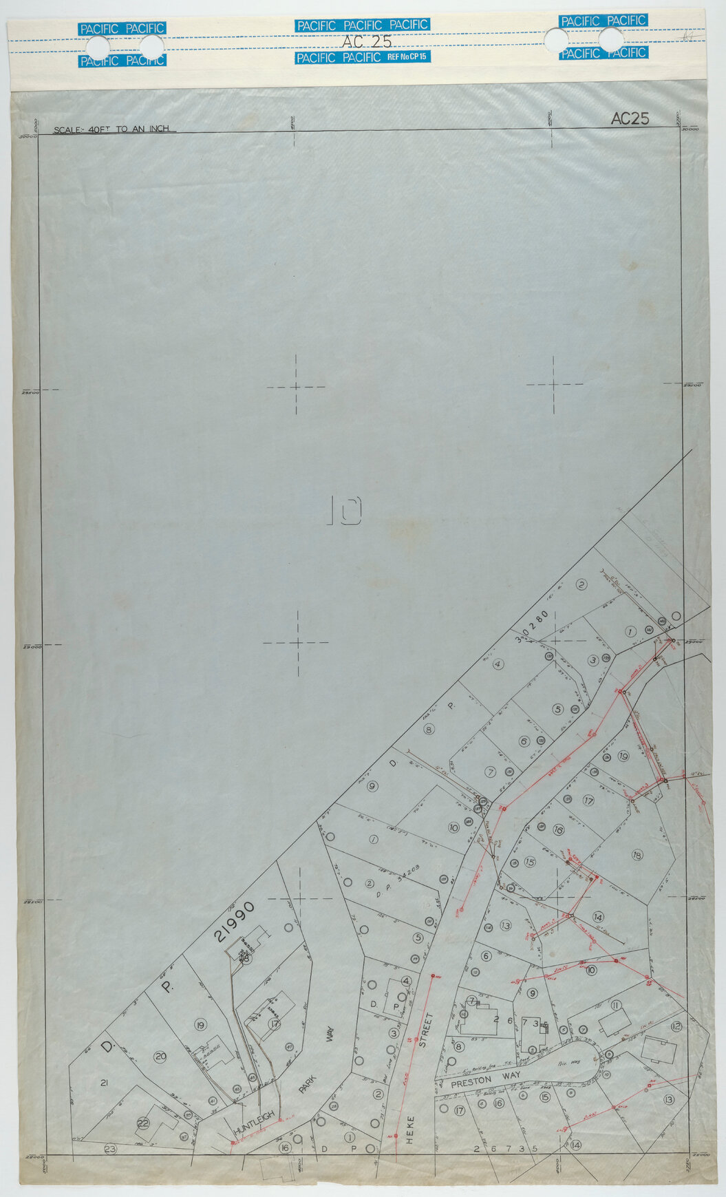 40 Foot to an Inch Record Sheet, sheet AC25
