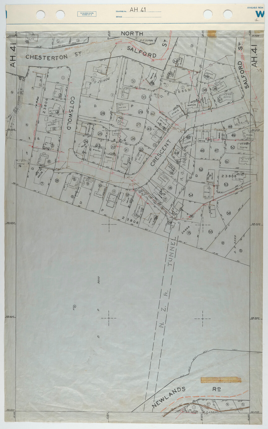 40 Foot to an Inch Record Sheet, sheet AH41