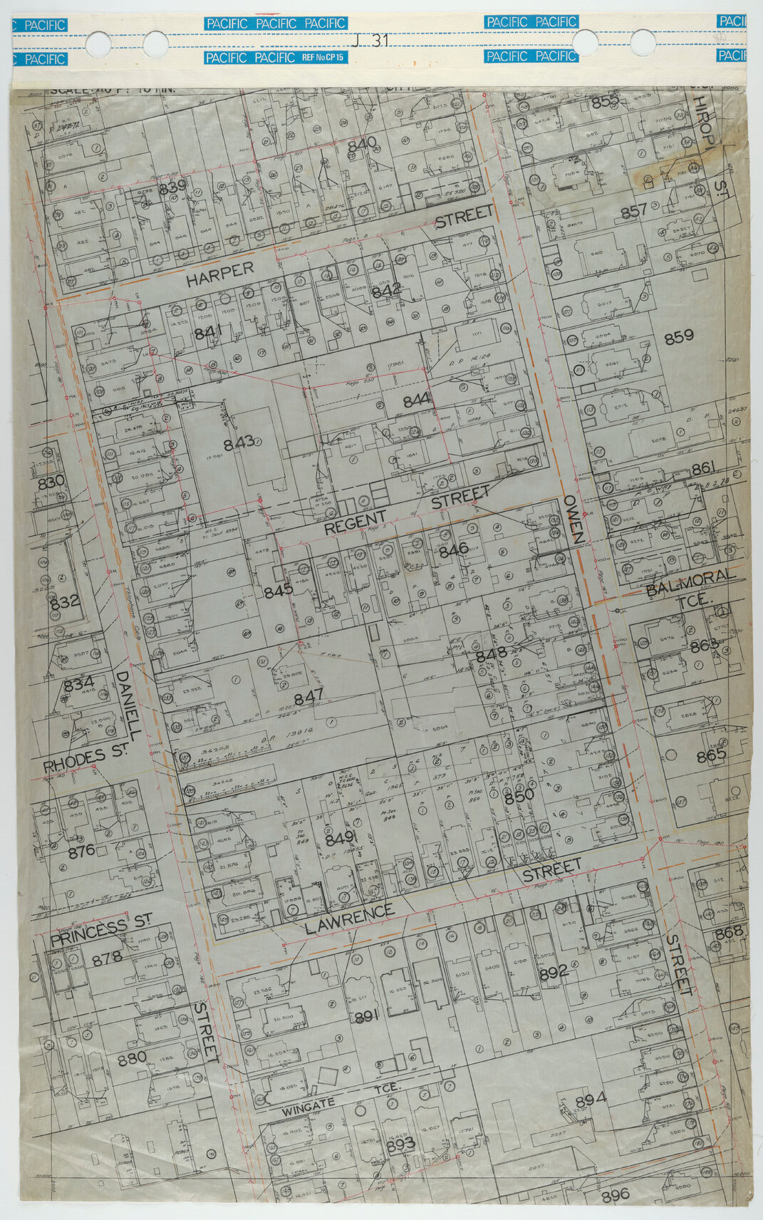 40 Foot to an Inch Record Sheet, sheet J31