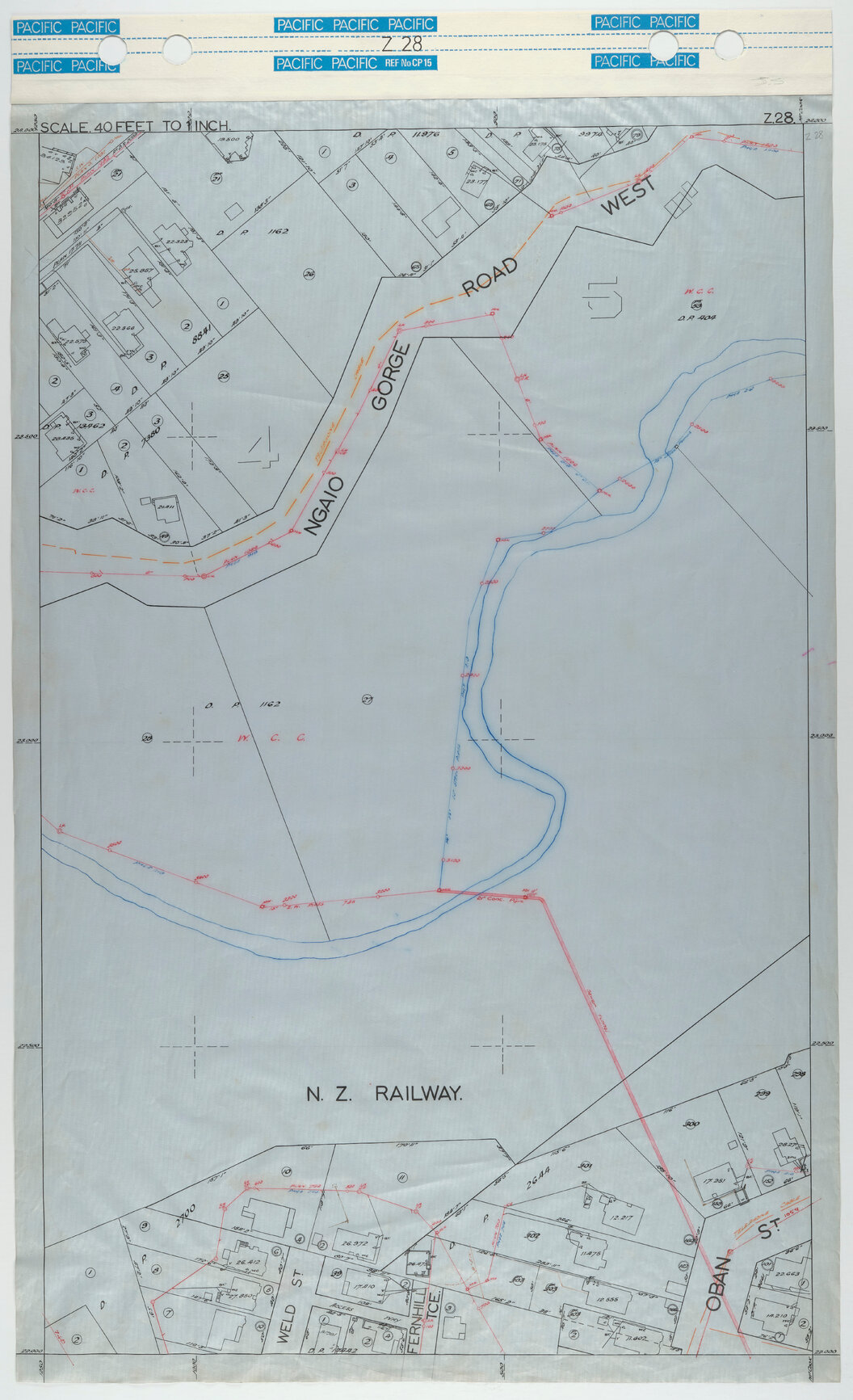 40 Foot to an Inch Record Sheet, sheet Z28
