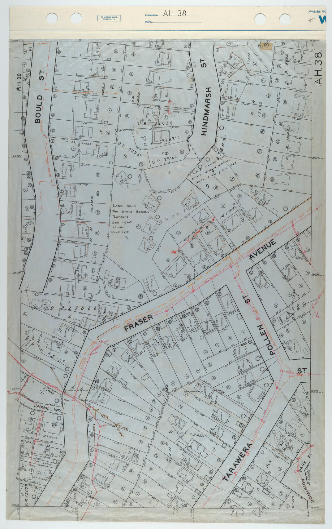 40 Foot to an Inch Record Sheet, sheet AH38