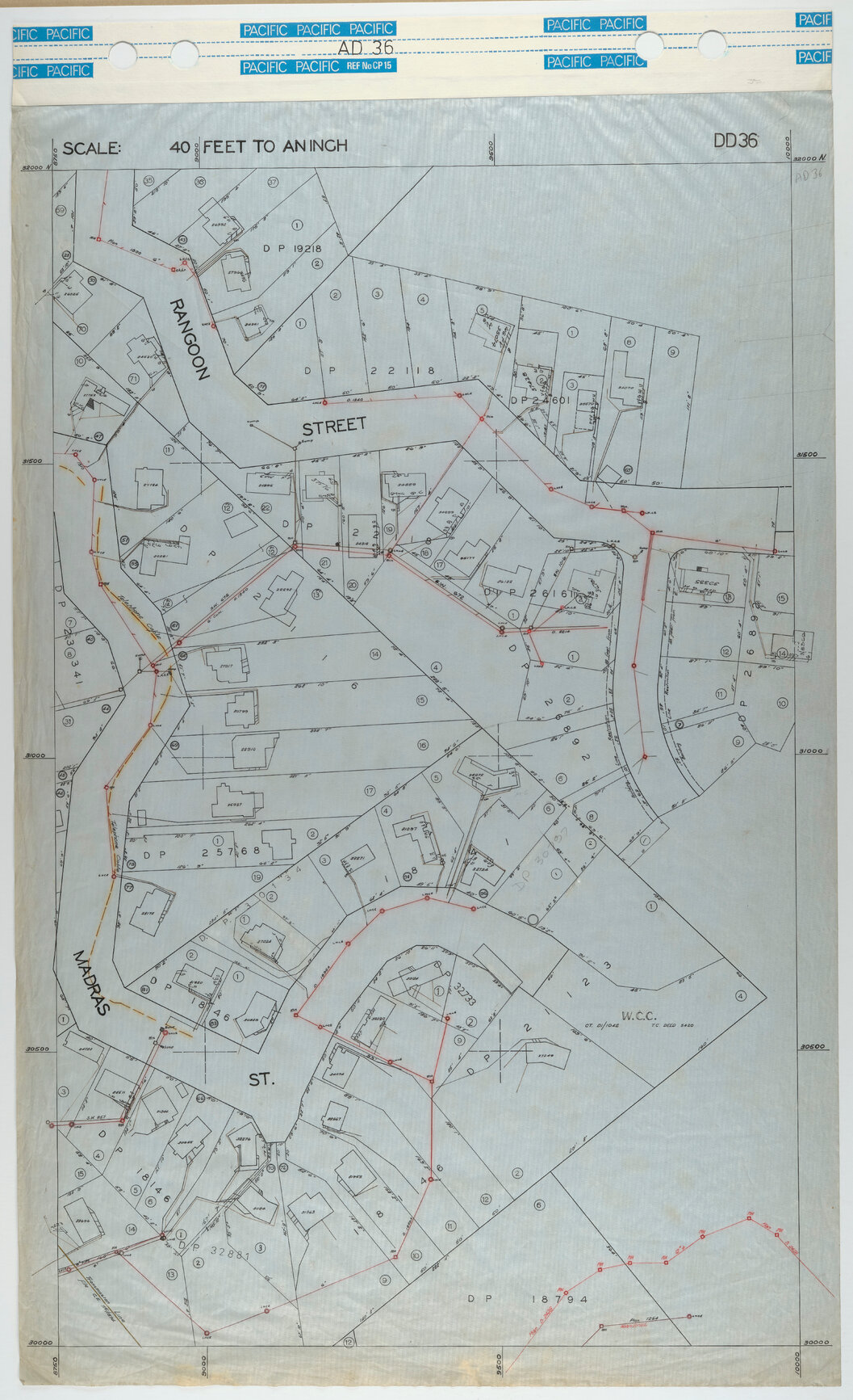 40 Foot to an Inch Record Sheet, sheet AD36