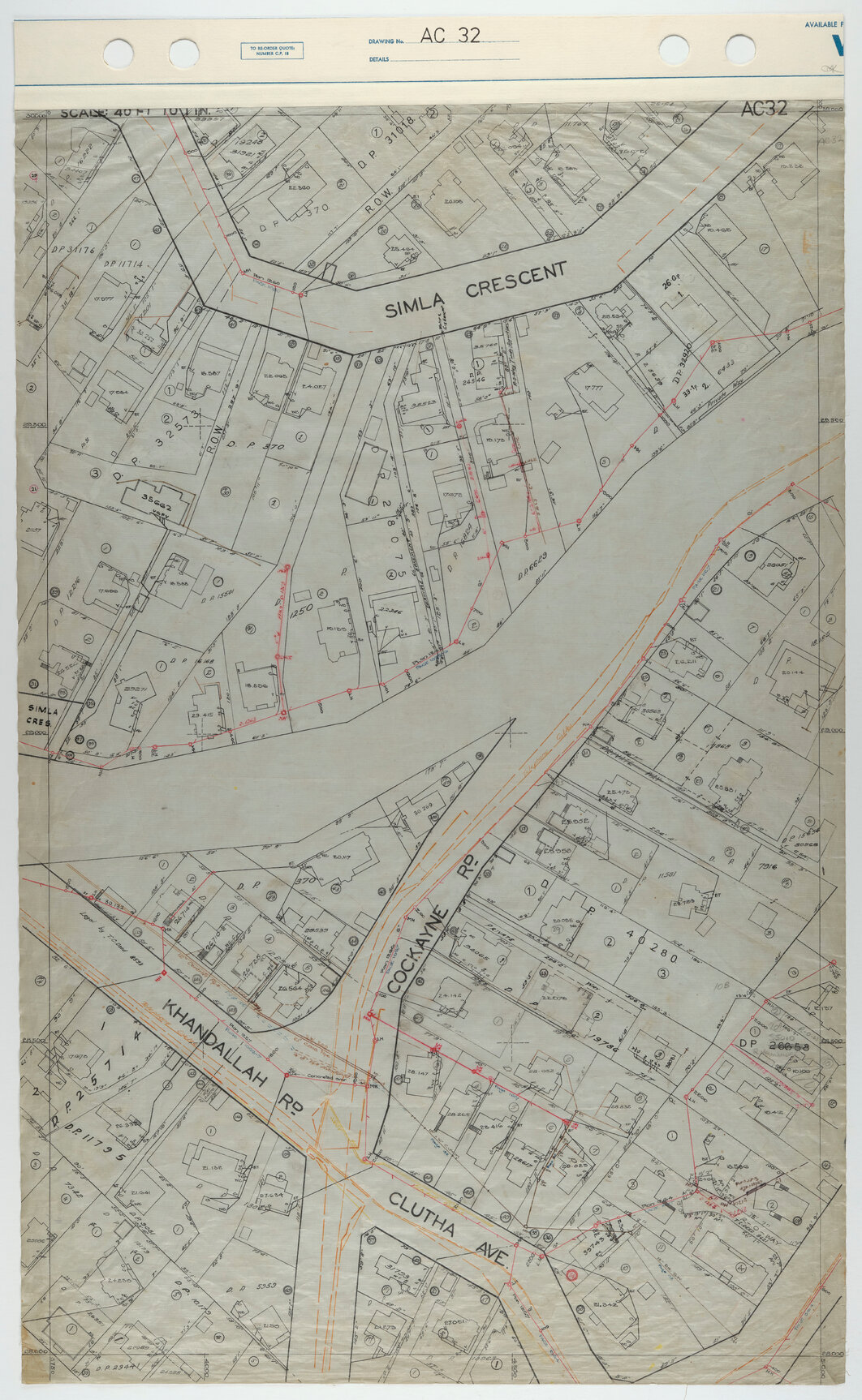 40 Foot to an Inch Record Sheet, sheet AC32