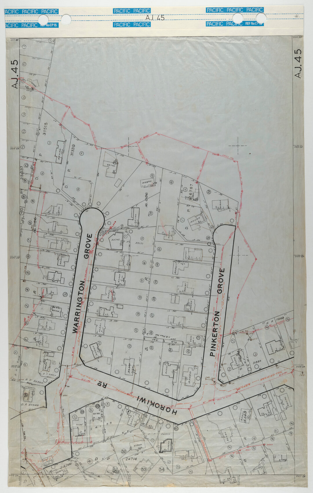 40 Foot to an Inch Record Sheet, sheet AJ45