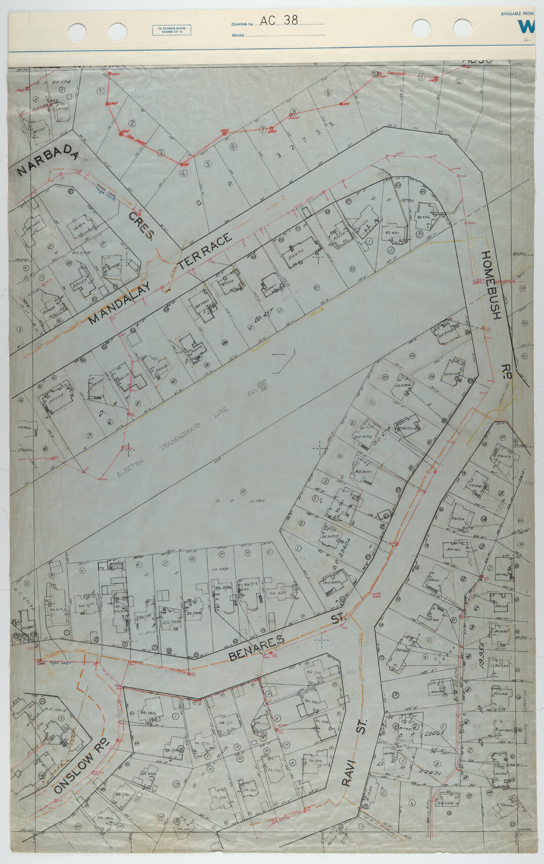 40 Foot to an Inch Record Sheet, sheet AC38