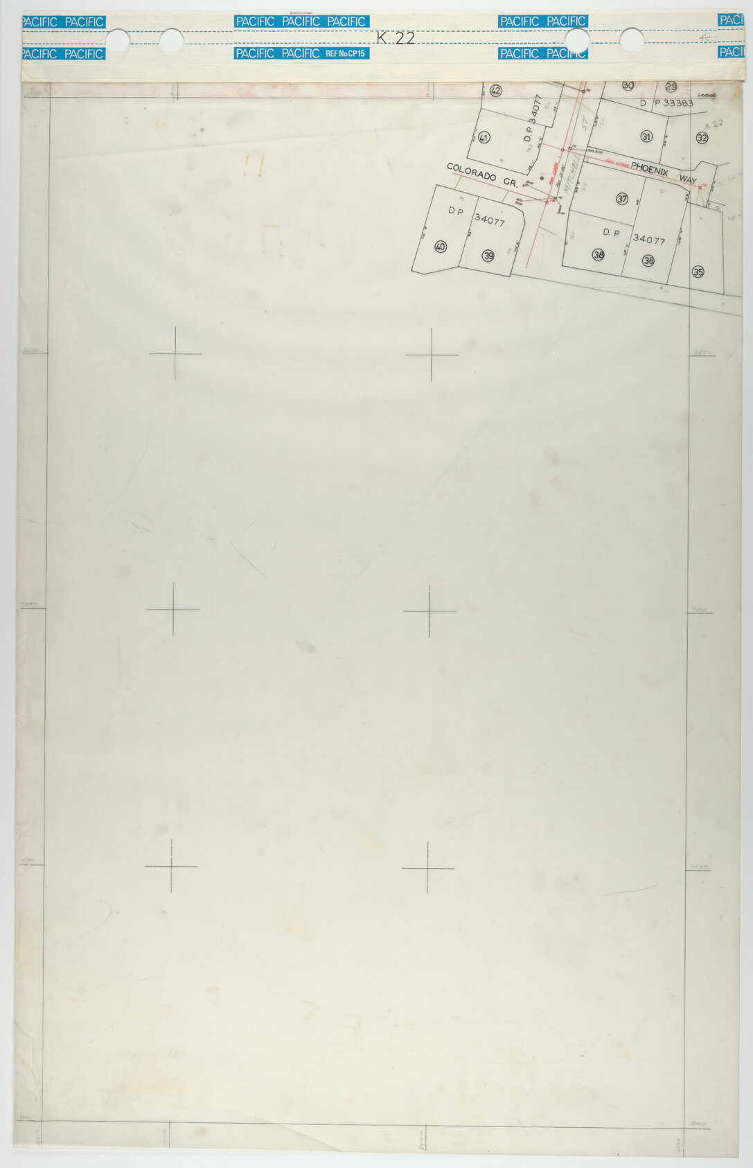 40 Foot to an Inch Record Sheet, sheet K22