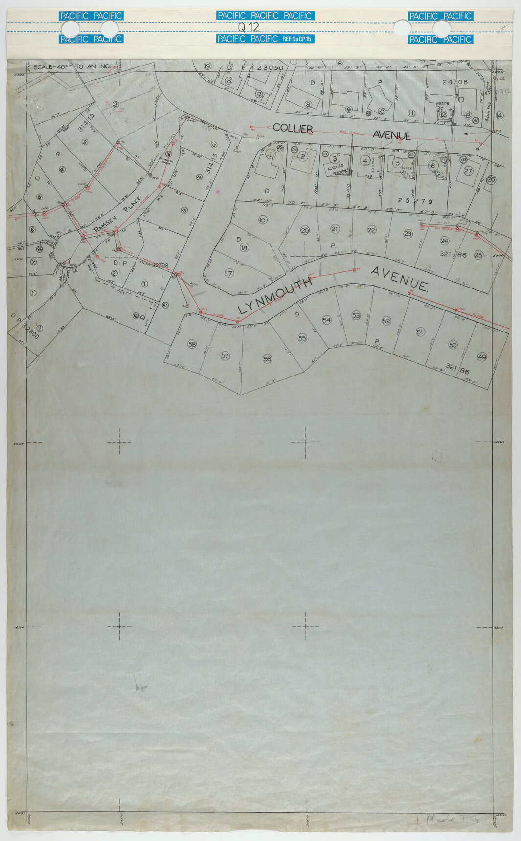 40 Foot to an Inch Record Sheet, sheet Q12