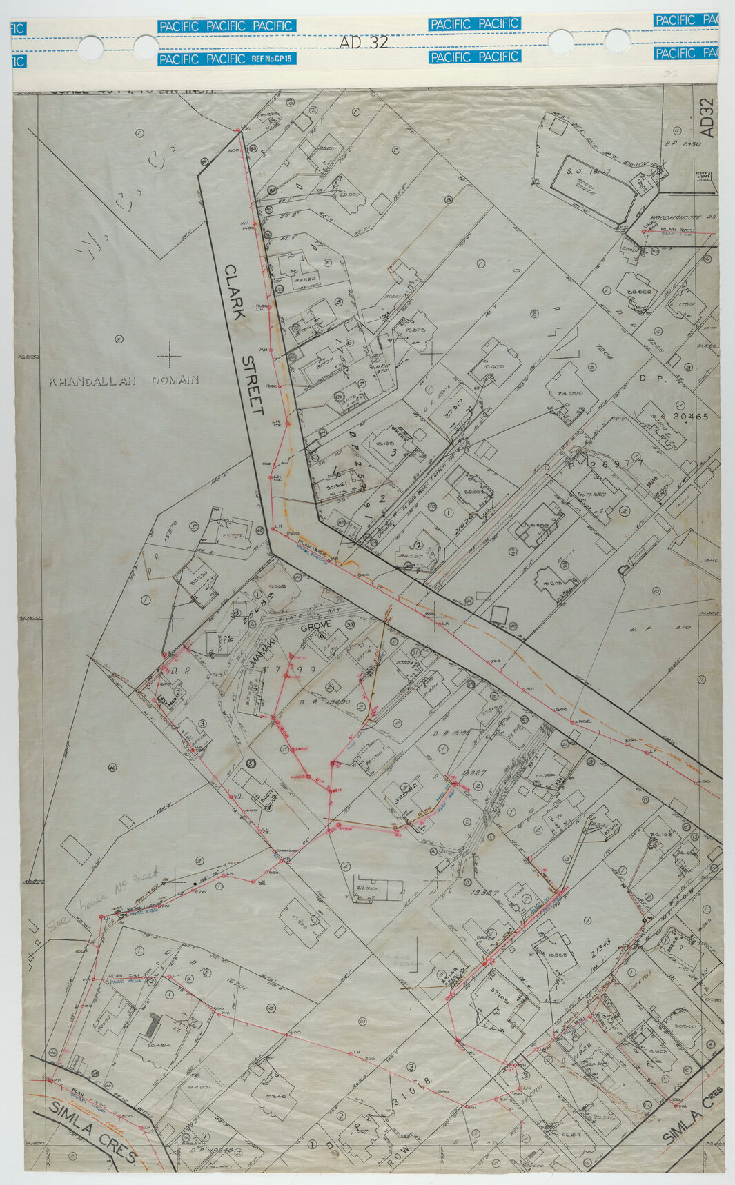 40 Foot to an Inch Record Sheet, sheet AD32