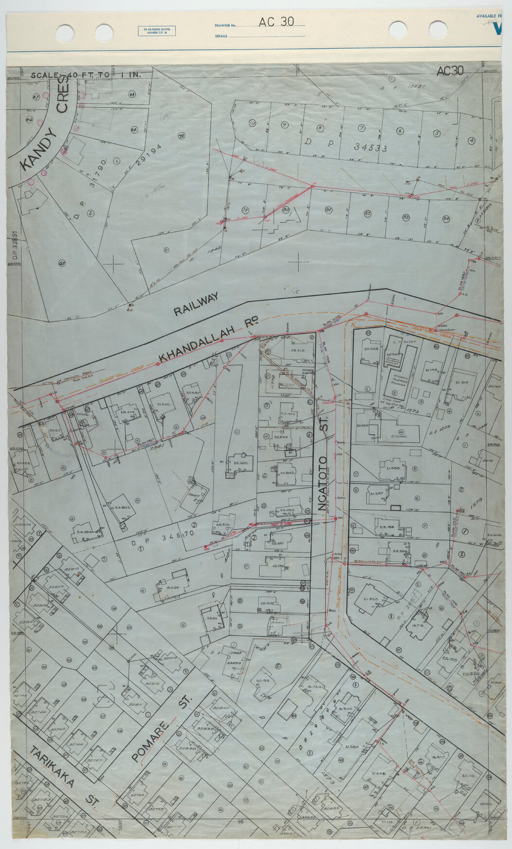 40 Foot to an Inch Record Sheet, sheet AC30