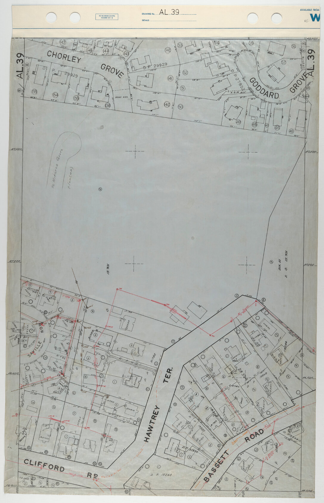 40 Foot to an Inch Record Sheet, sheet AL39