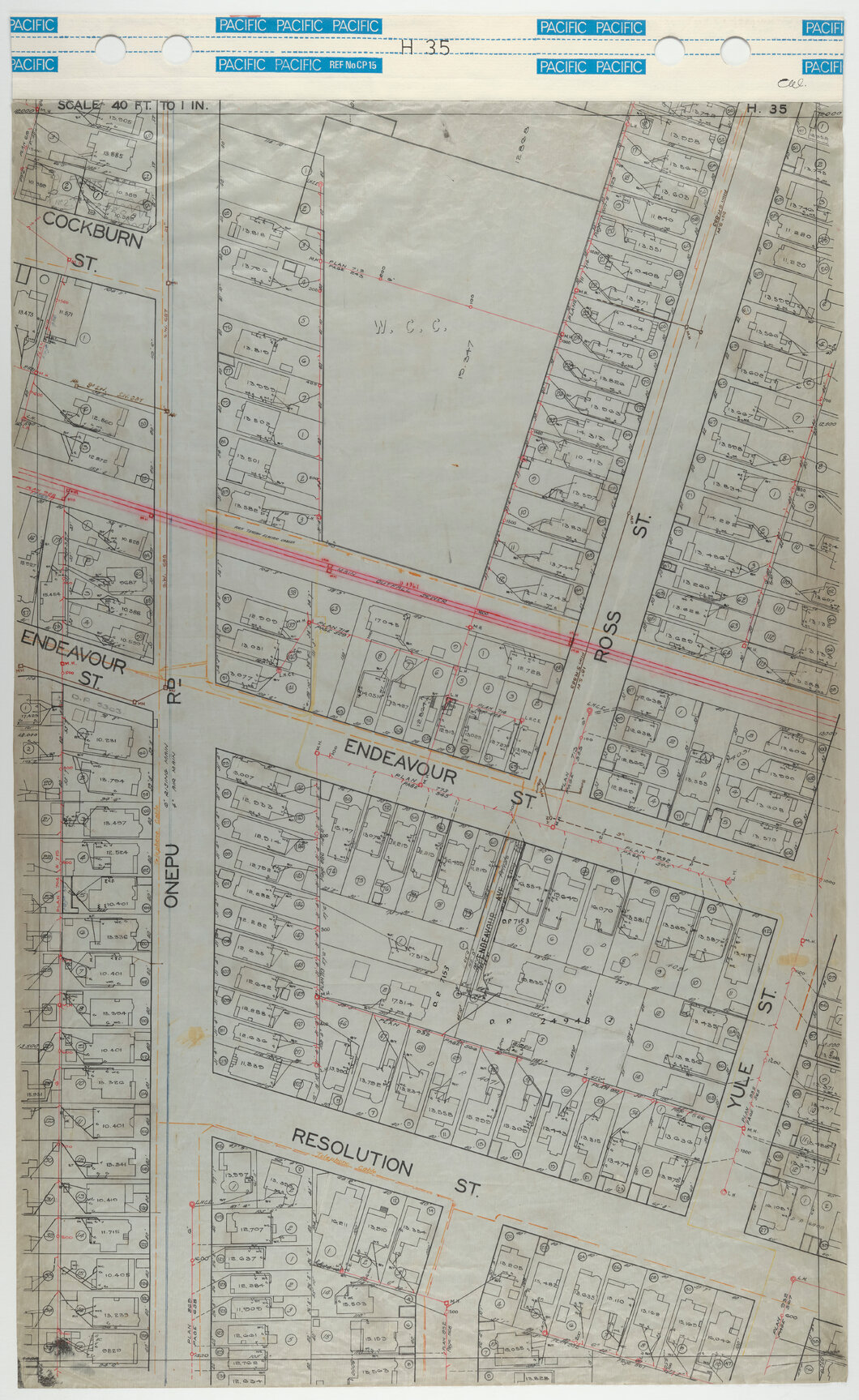 40 Foot to an Inch Record Sheet, sheet H35