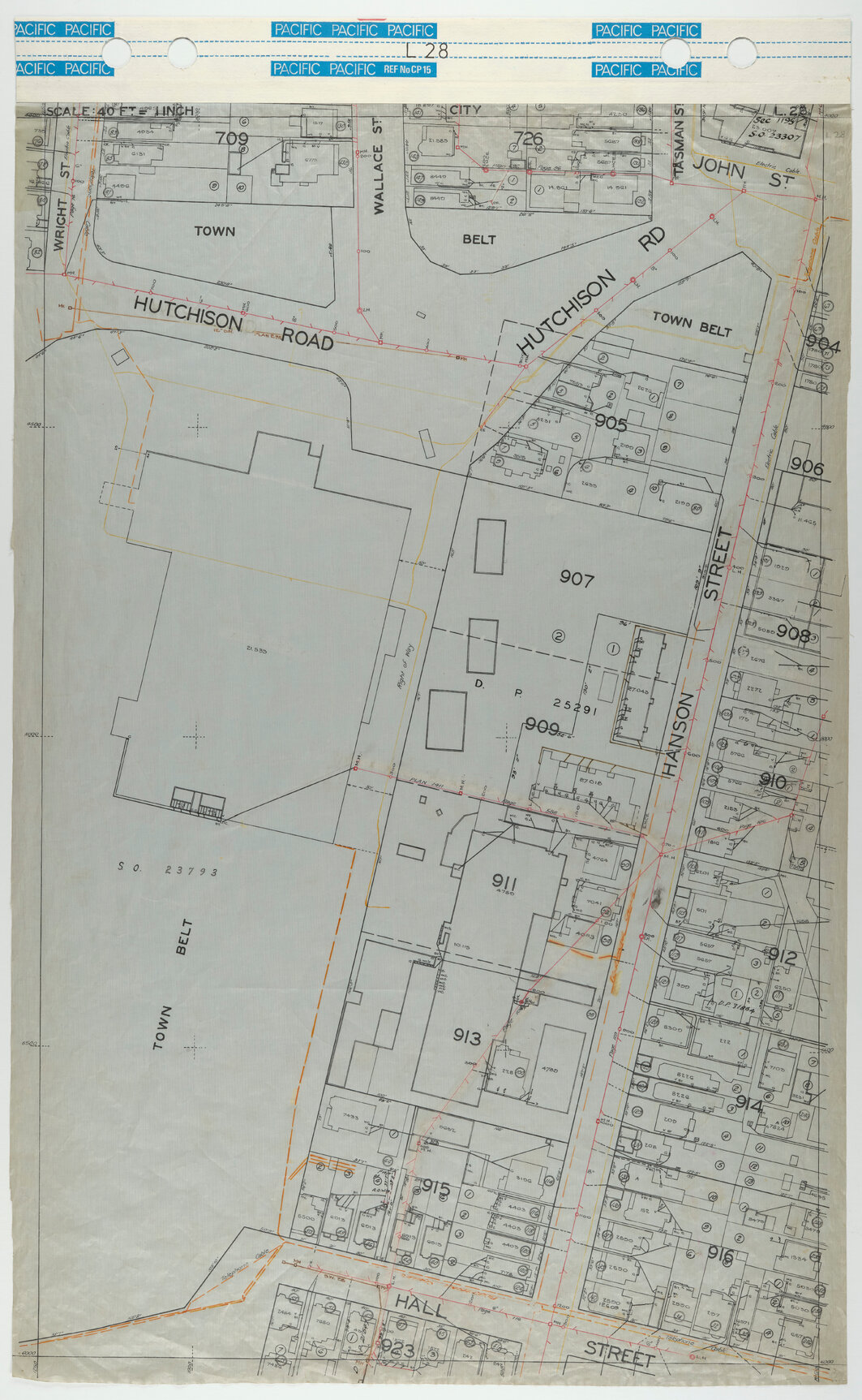 40 Foot to an Inch Record Sheet, sheet L28