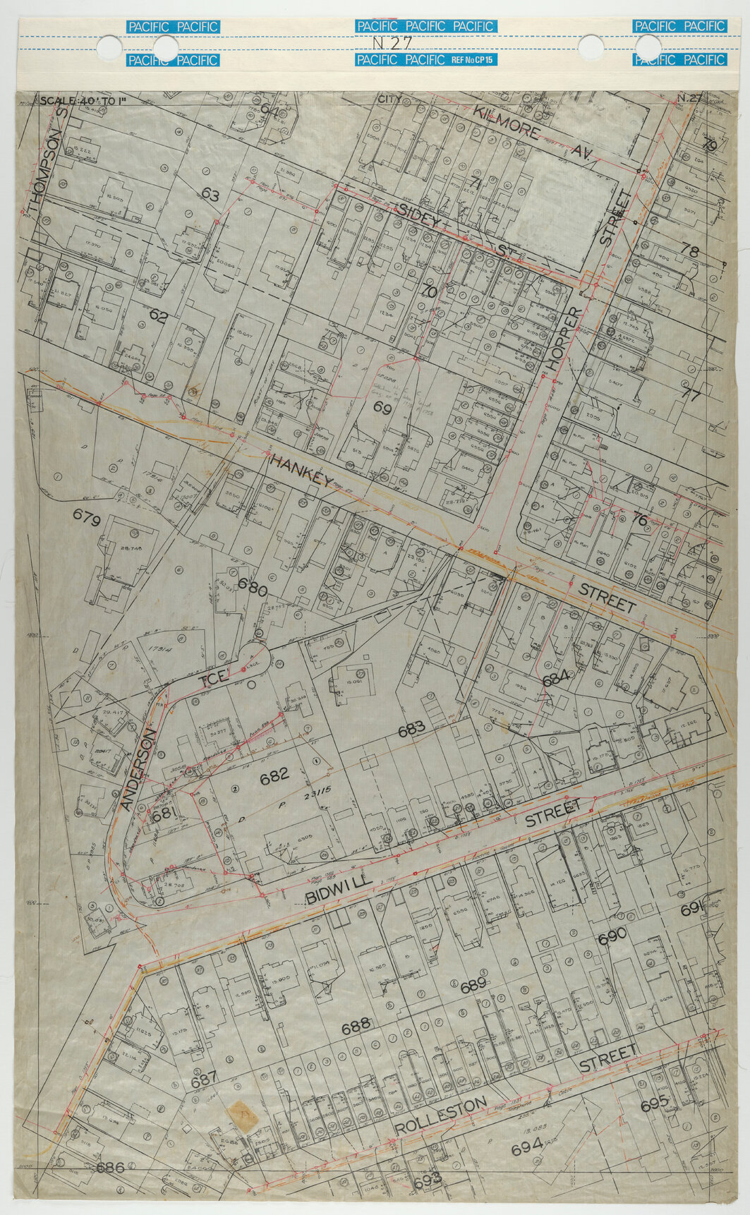 40 Foot to an Inch Record Sheet, sheet N27