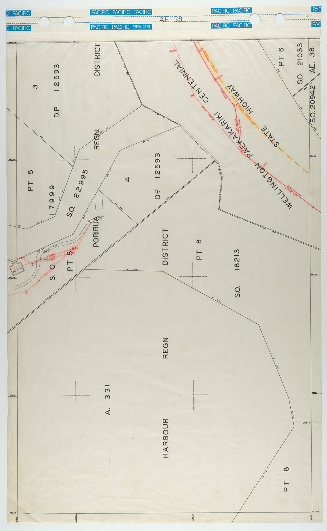 40 Foot to an Inch Record Sheet, sheet AE38