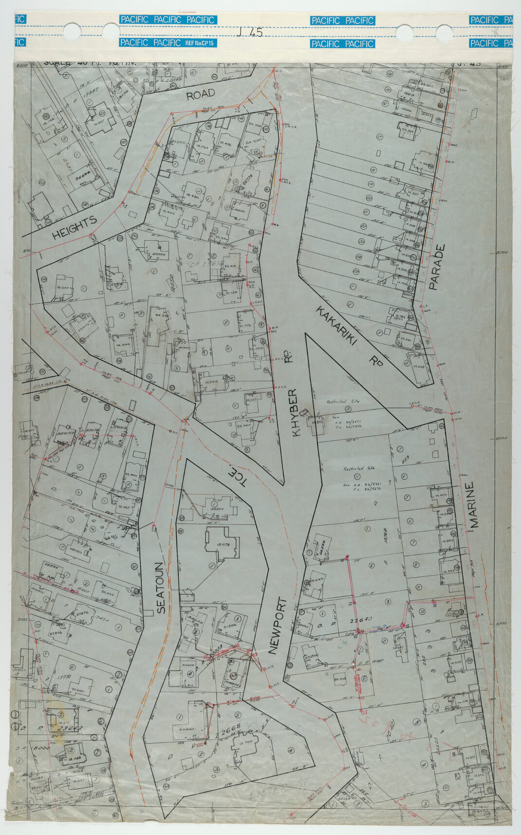 40 Foot to an Inch Record Sheet, sheet J45