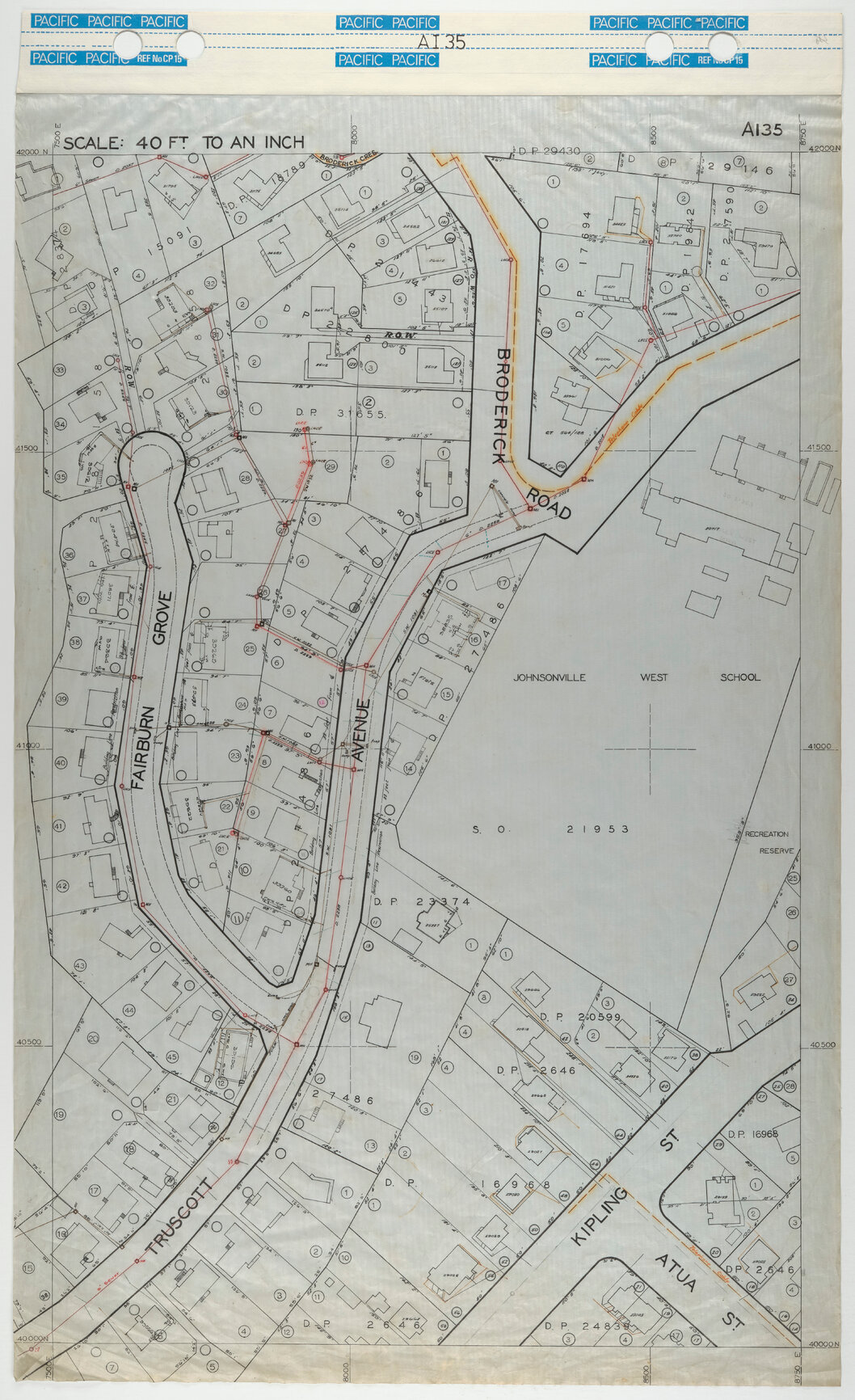 40 Foot to an Inch Record Sheet, sheet AI35