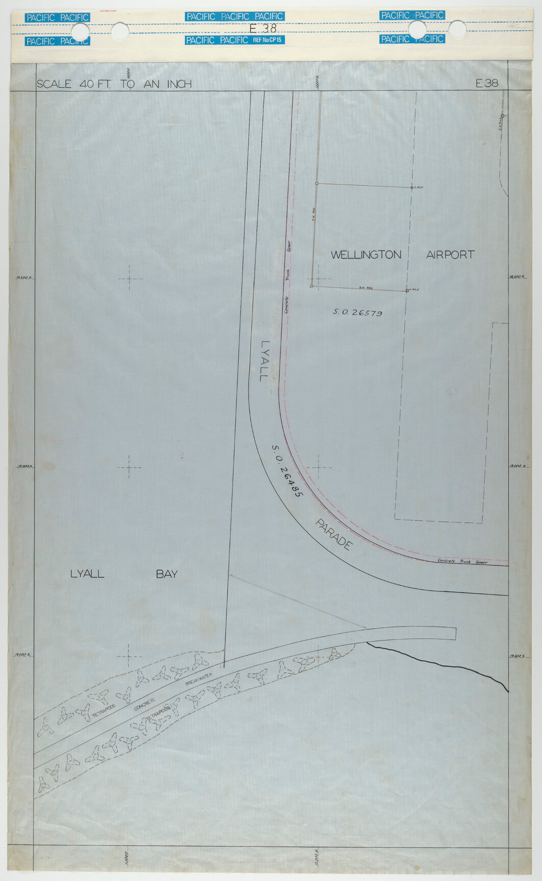 40 Foot to an Inch Record Sheet, sheet E38