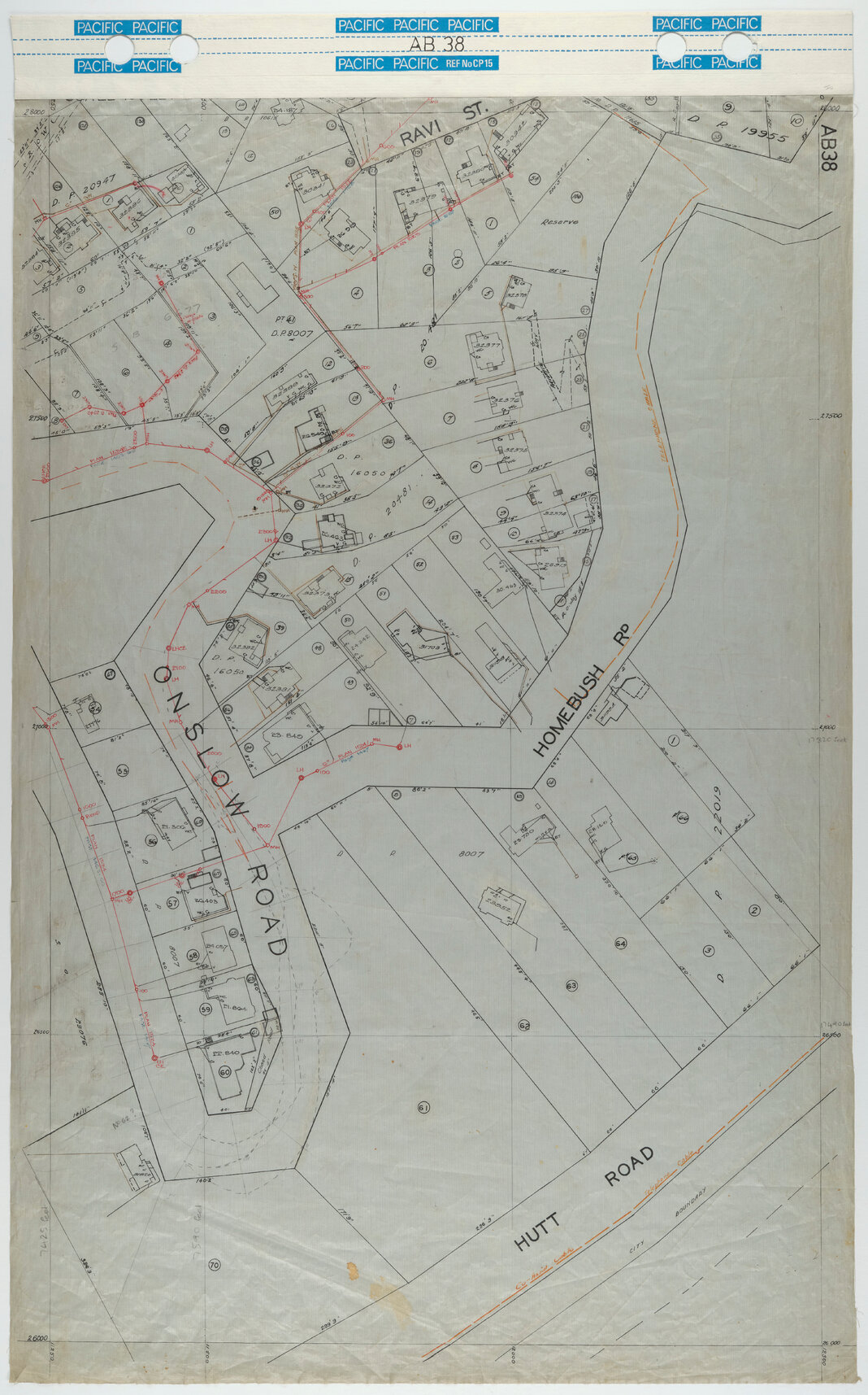 40 Foot to an Inch Record Sheet, sheet AB38