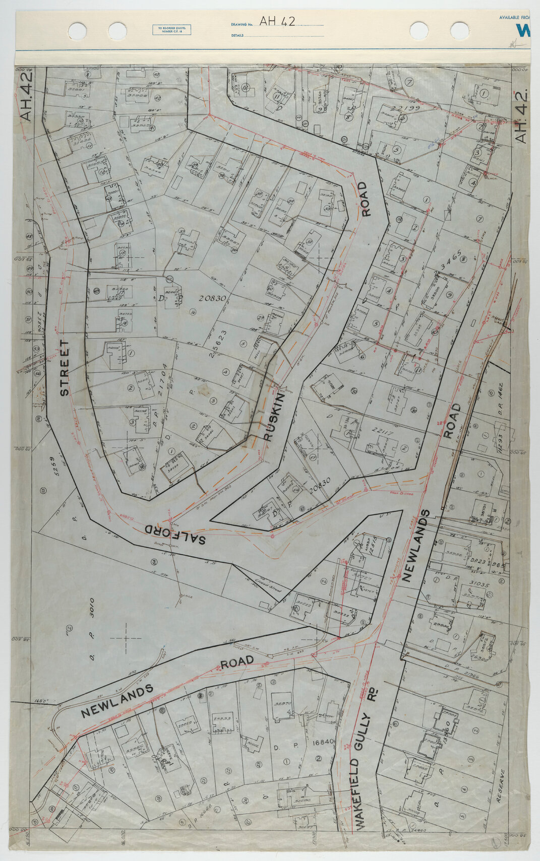 40 Foot to an Inch Record Sheet, sheet AH42