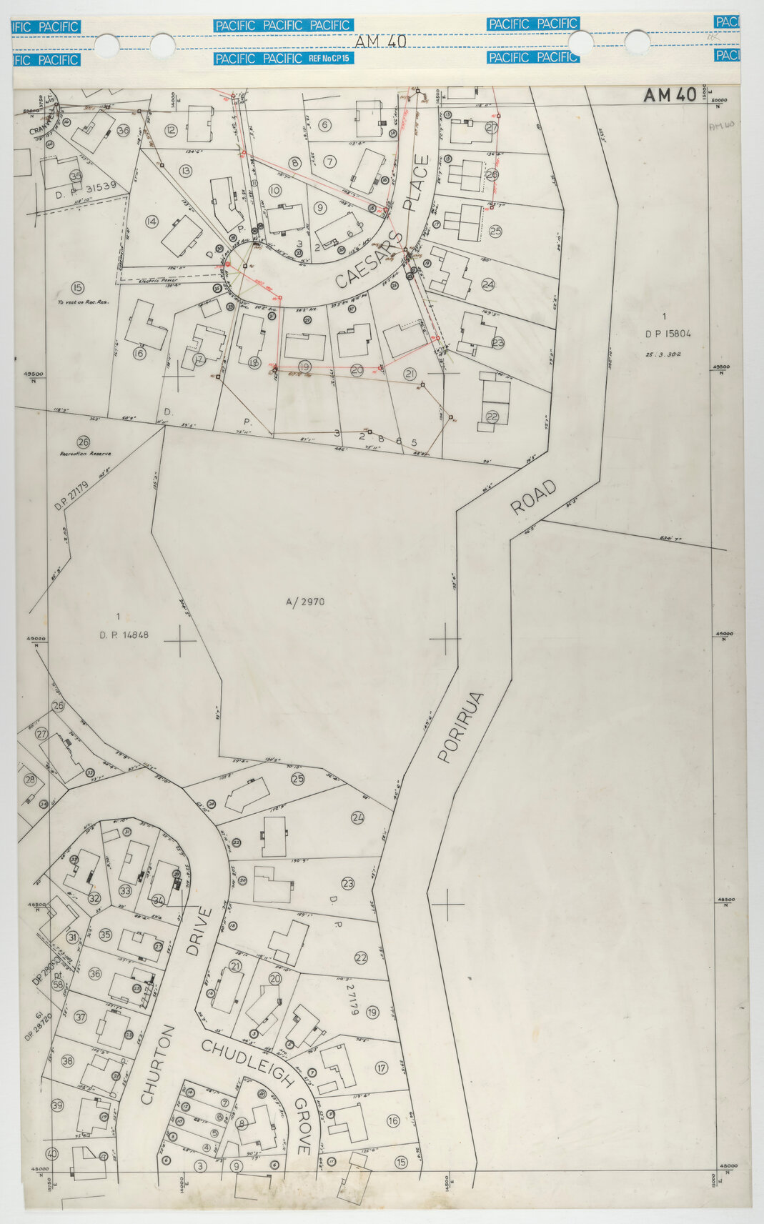 40 Foot to an Inch Record Sheet, sheet AM40
