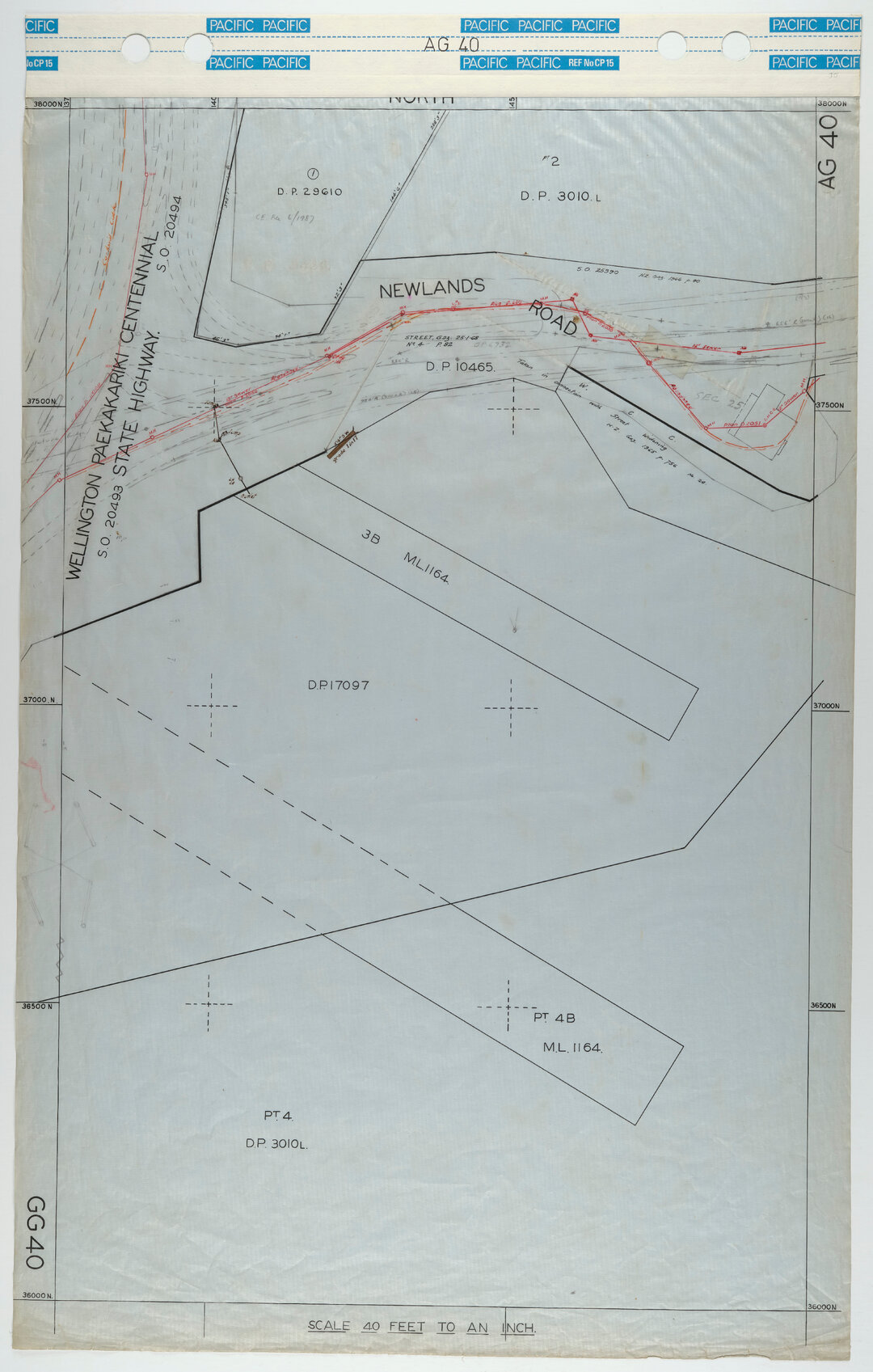 40 Foot to an Inch Record Sheet, sheet AG40
