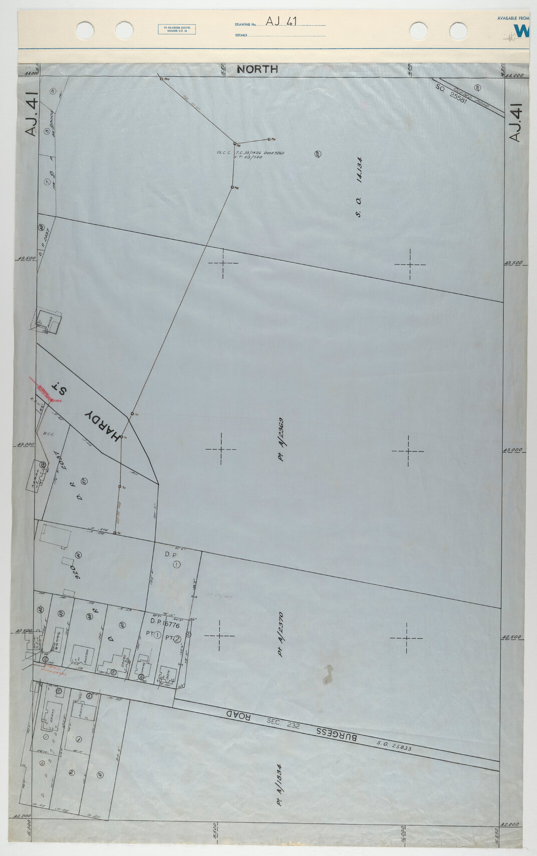 40 Foot to an Inch Record Sheet, sheet AJ41