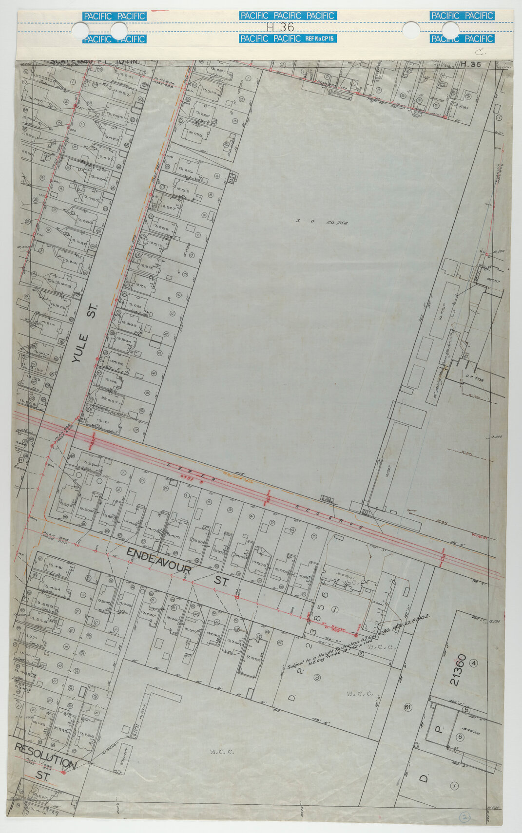 40 Foot to an Inch Record Sheet, sheet H36