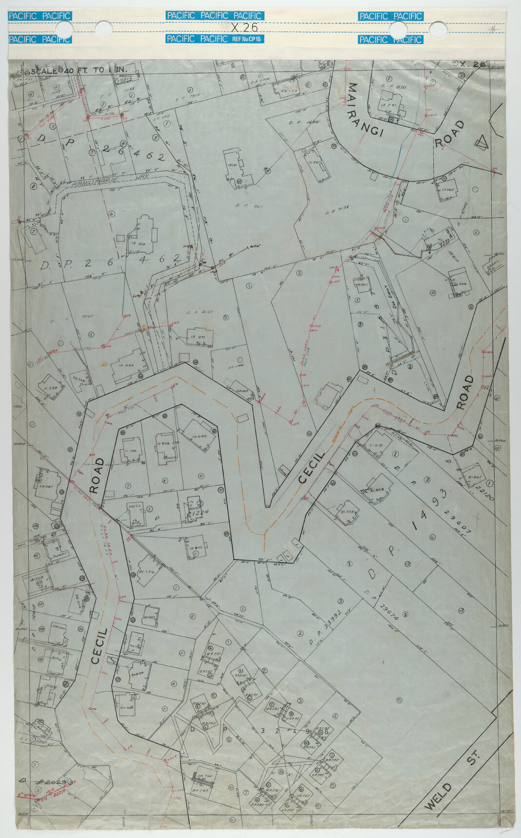 40 Foot to an Inch Record Sheet, sheet X26