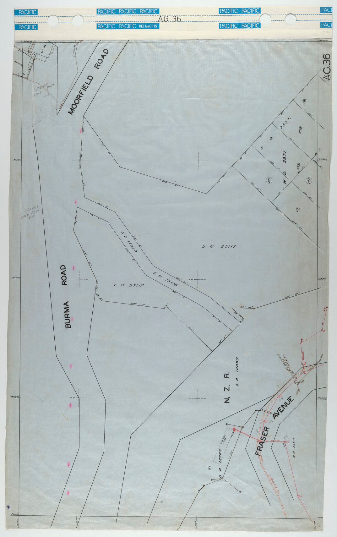 40 Foot to an Inch Record Sheet, sheet AG36