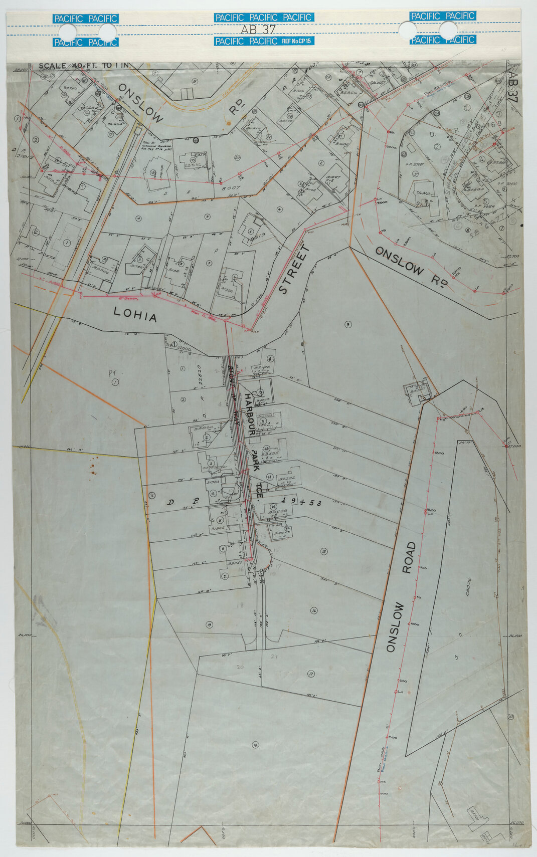 40 Foot to an Inch Record Sheet, sheet AB37