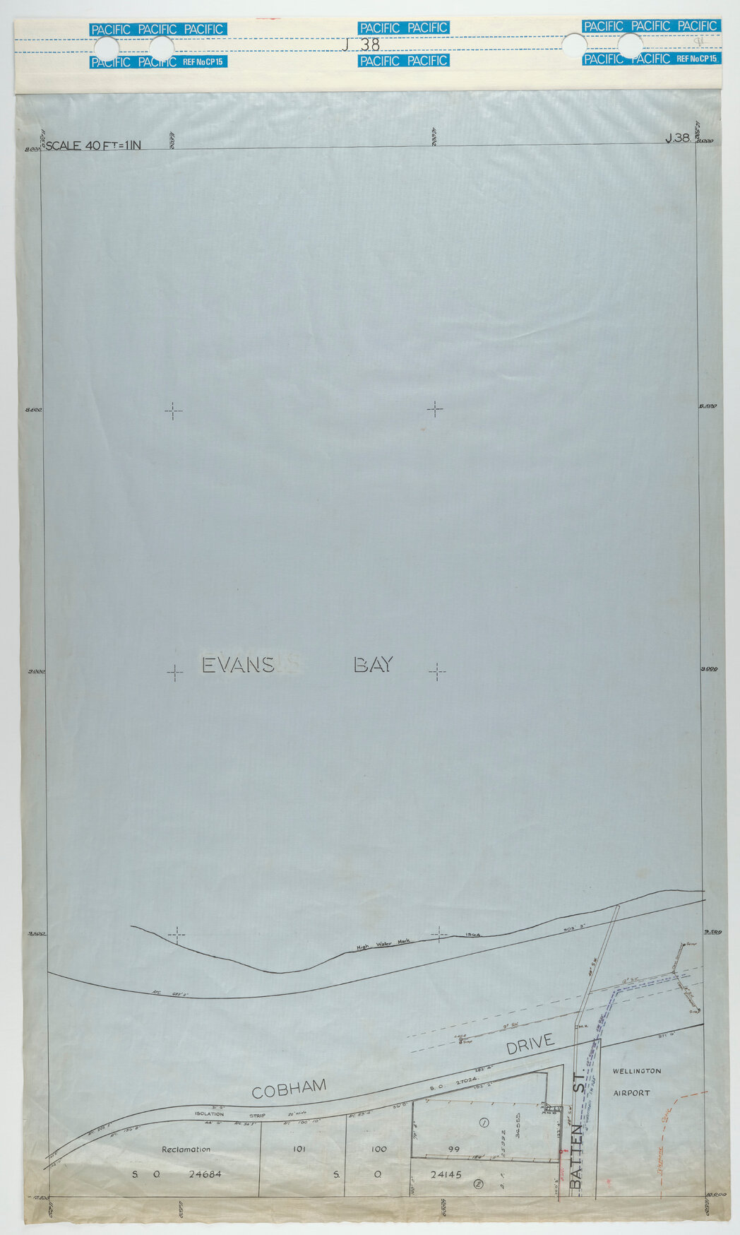 40 Foot to an Inch Record Sheet, sheet J38