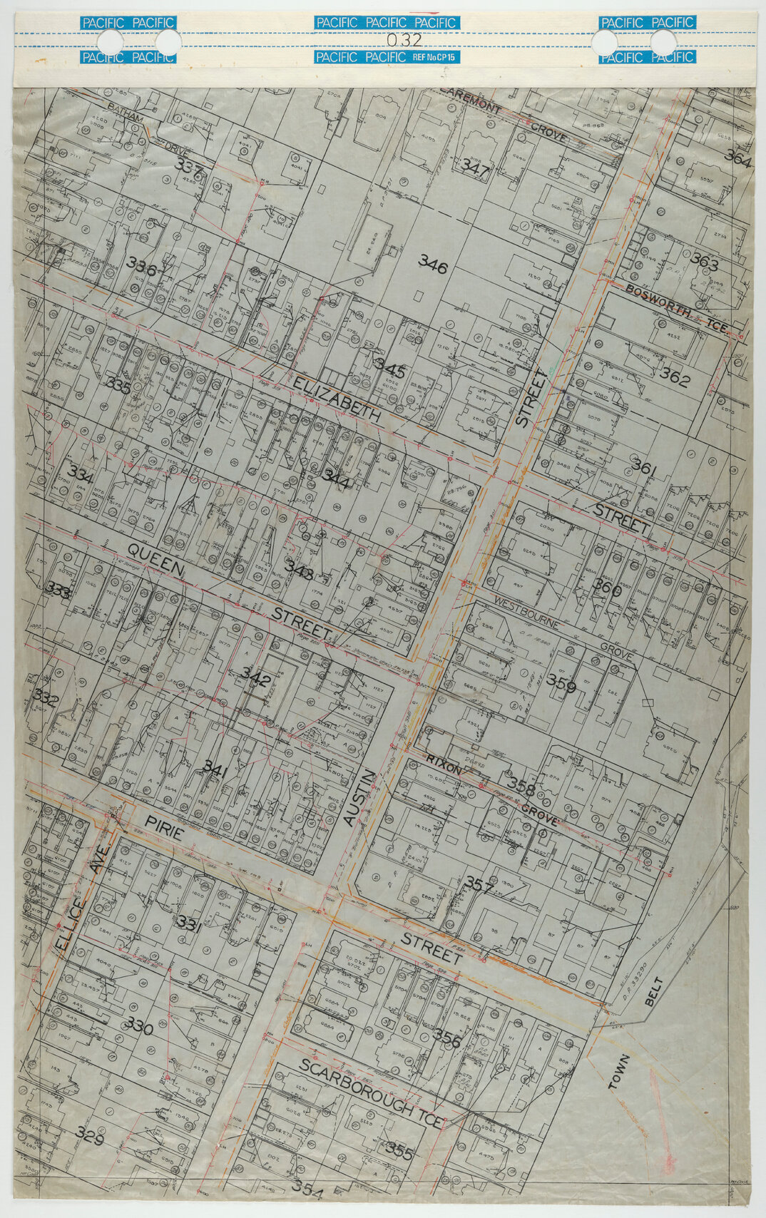 40 Foot to an Inch Record Sheet, sheet O32