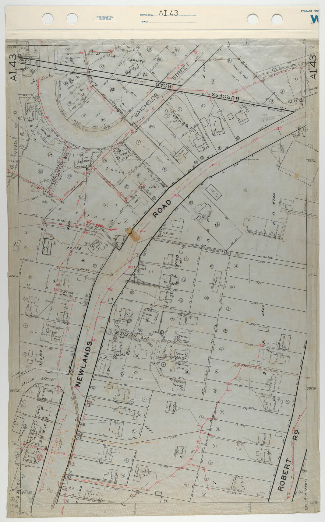 40 Foot to an Inch Record Sheet, sheet AI43