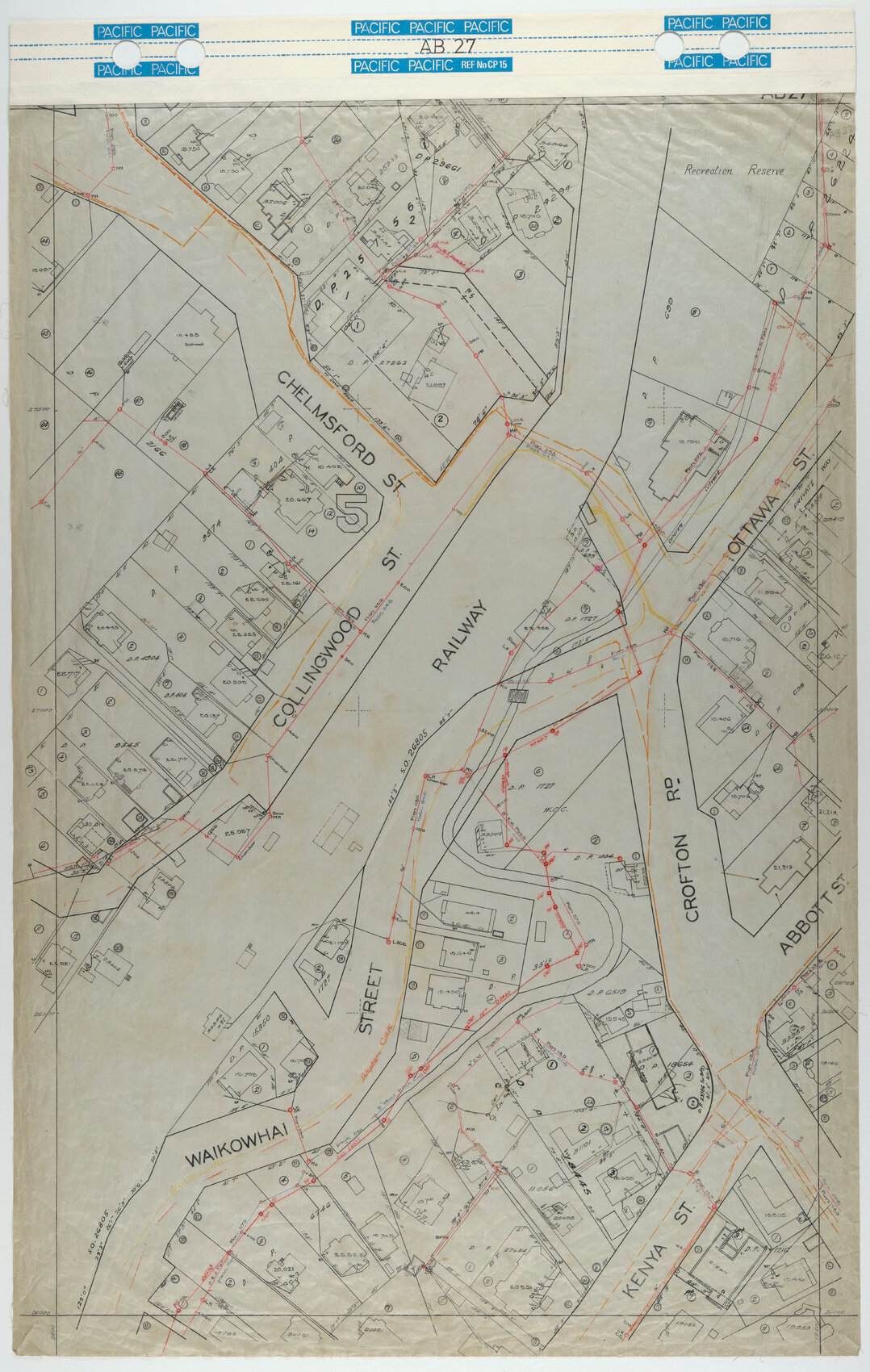 40 Foot to an Inch Record Sheet, sheet AB27