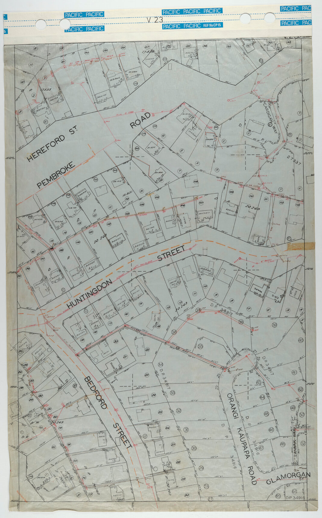40 Foot to an Inch Record Sheet, sheet V23