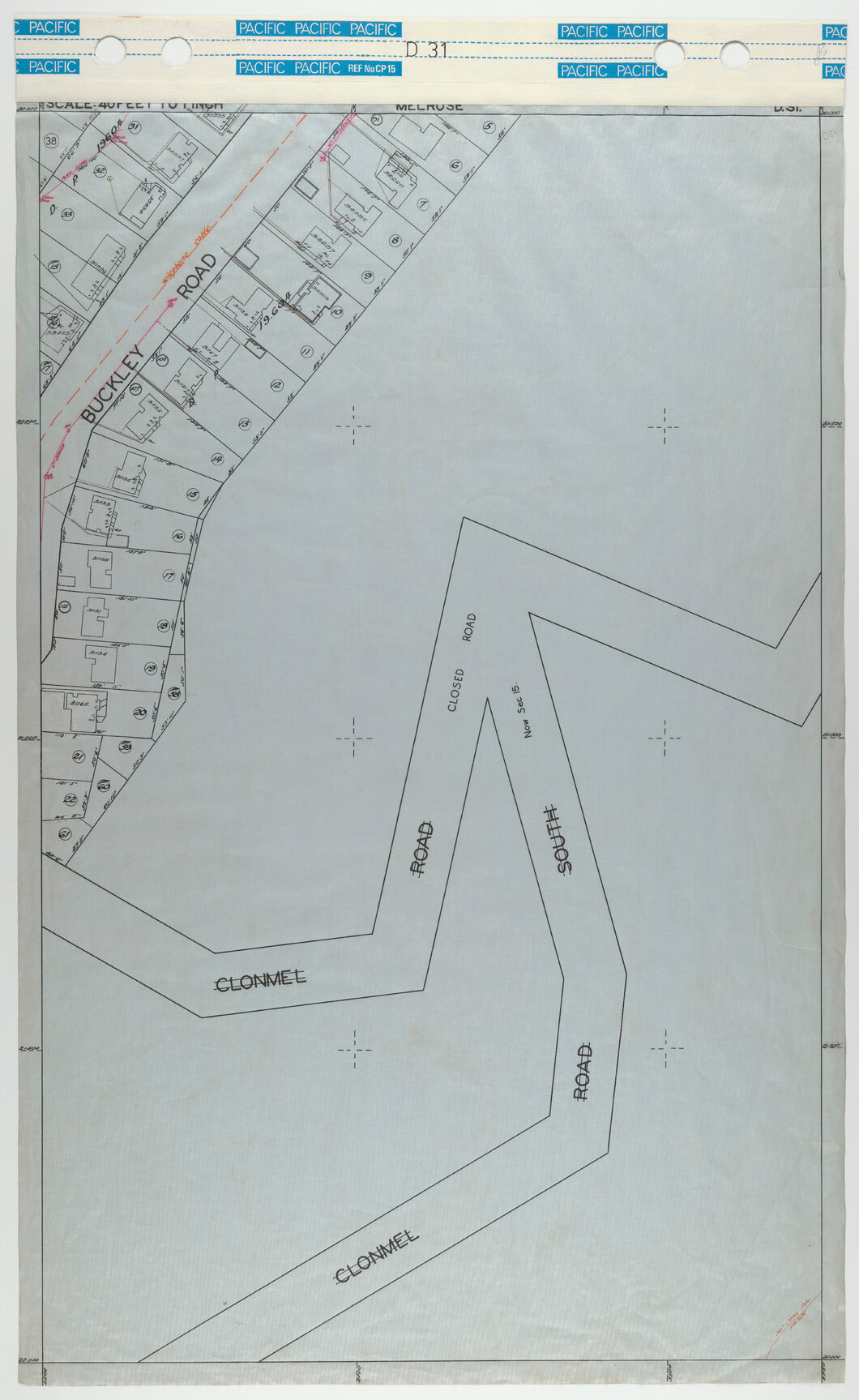 40 Foot to an Inch Record Sheet, sheet D31