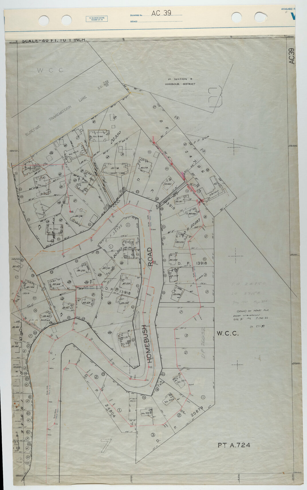 40 Foot to an Inch Record Sheet, sheet AC39