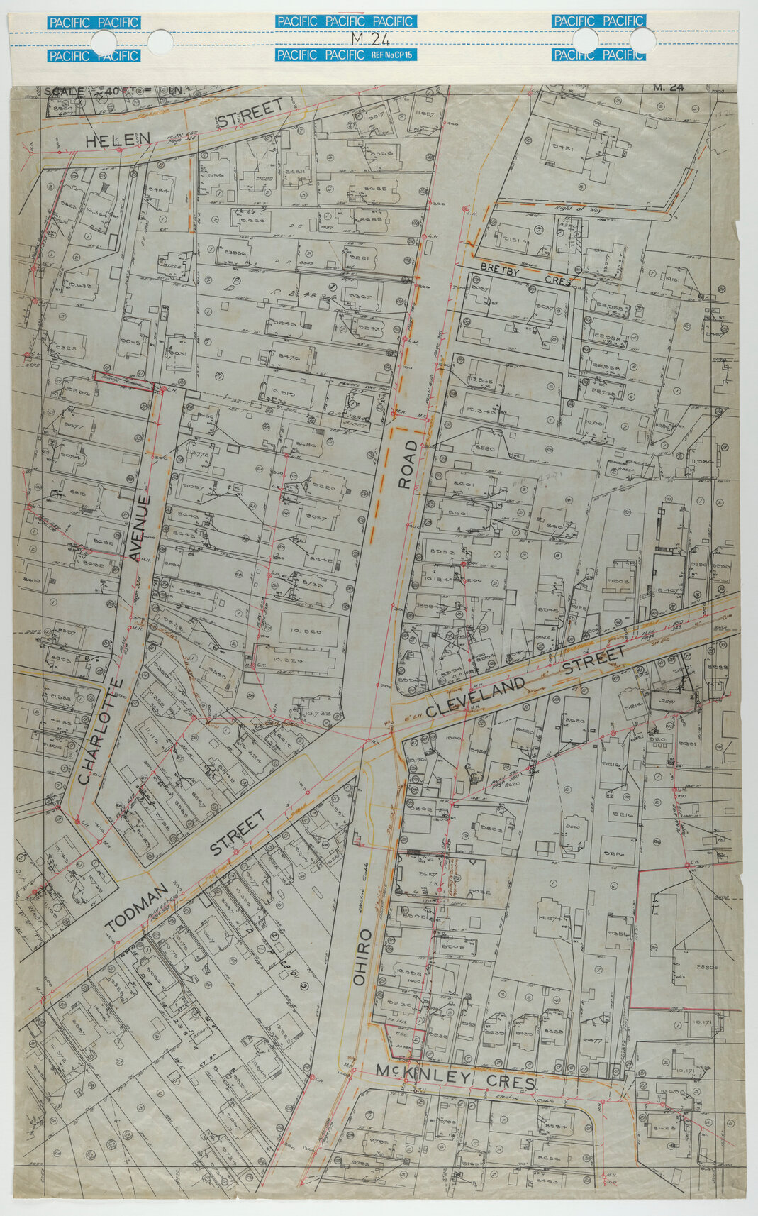 40 Foot to an Inch Record Sheet, sheet M24