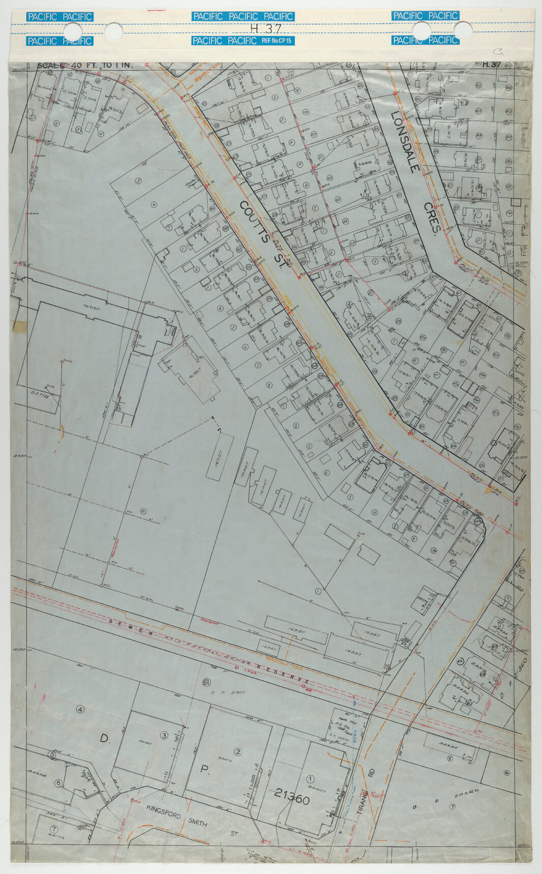 40 Foot to an Inch Record Sheet, sheet H37