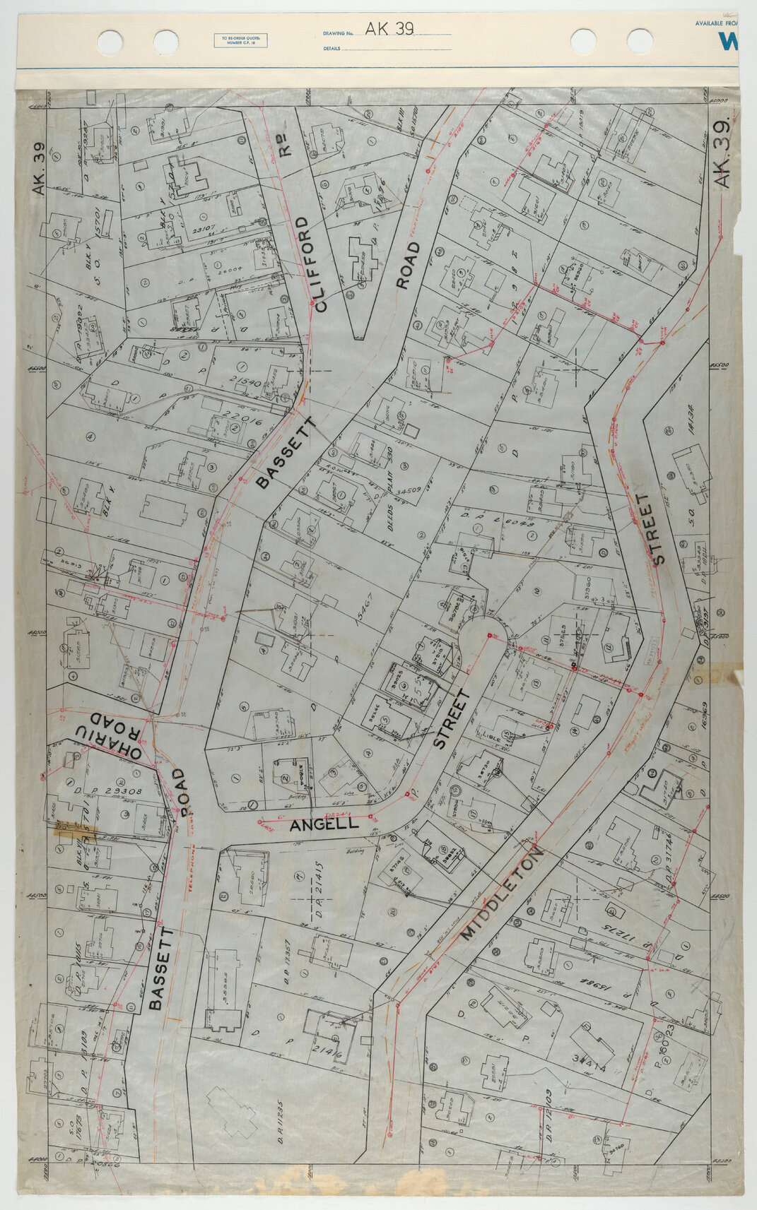 40 Foot to an Inch Record Sheet, sheet AK39