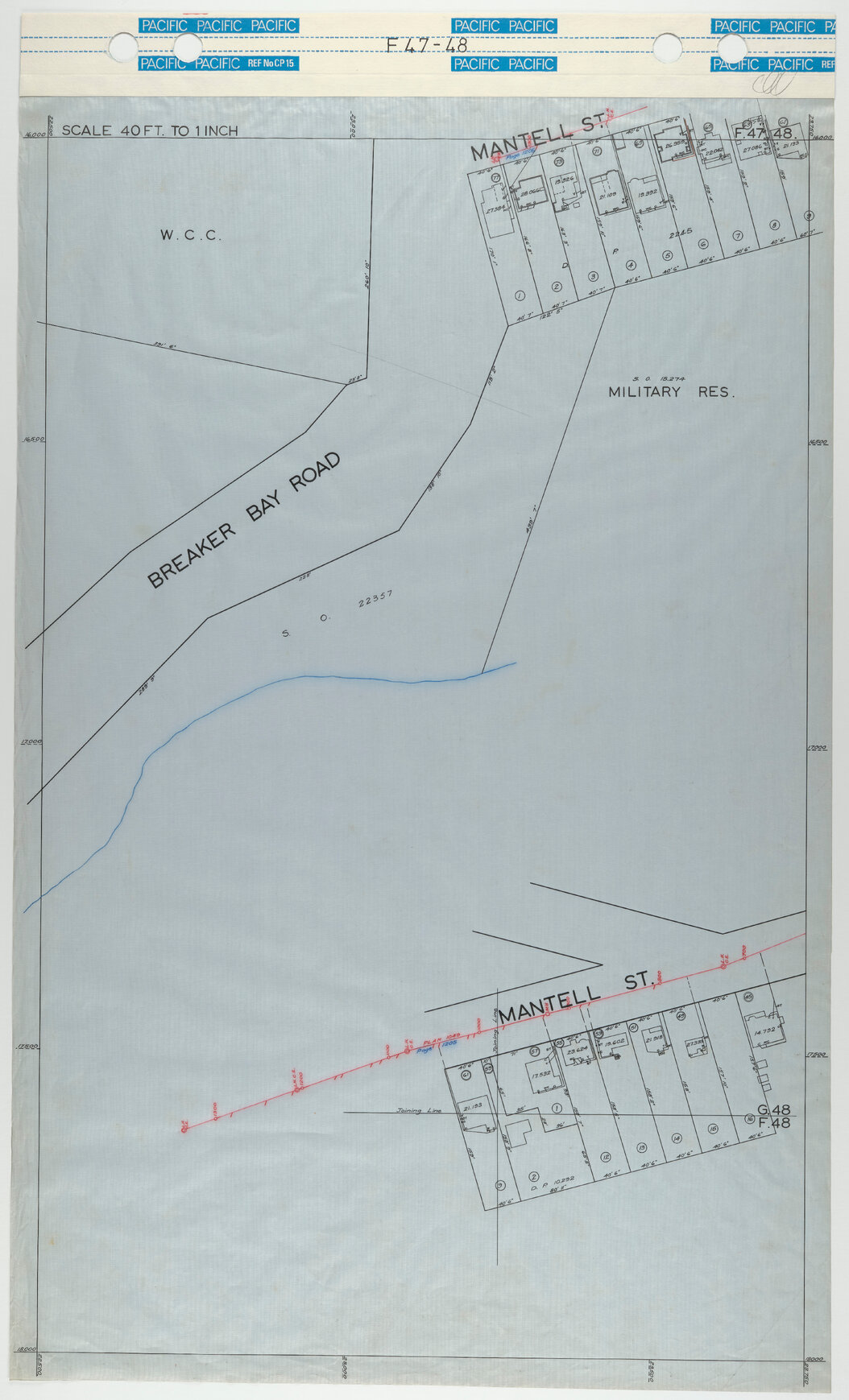 40 Foot to an Inch Record Sheet, sheets F47-F48