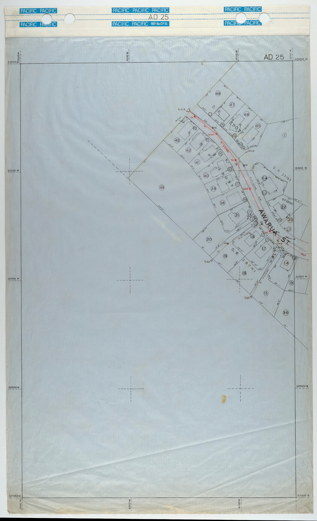 40 Foot to an Inch Record Sheet, sheet AD25