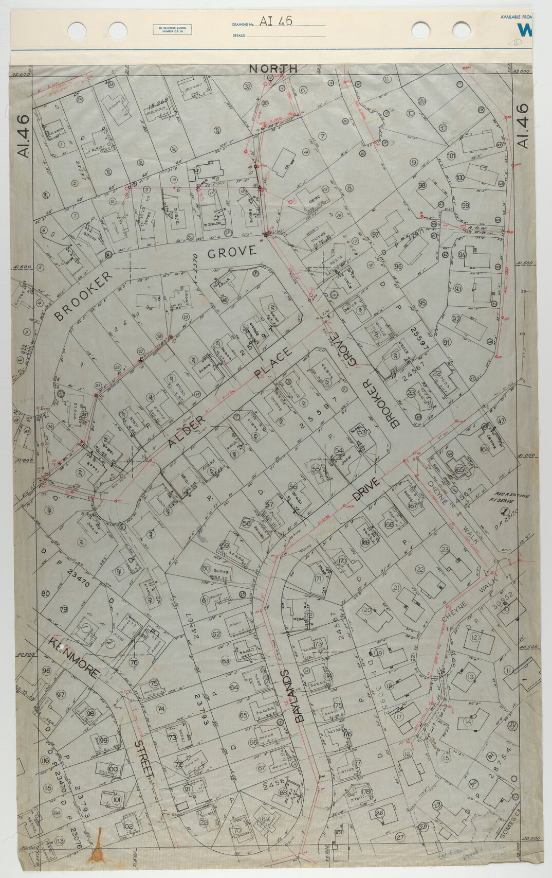 40 Foot to an Inch Record Sheet, sheet AI46