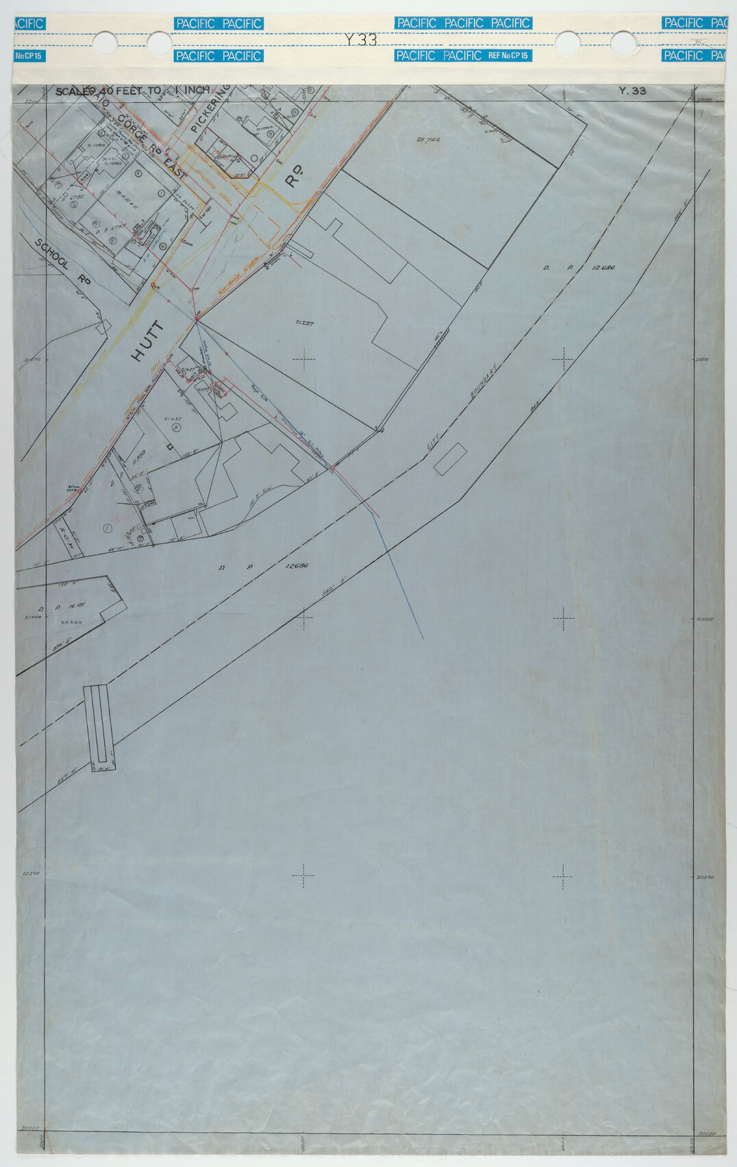 40 Foot to an Inch Record Sheet, sheet Y33