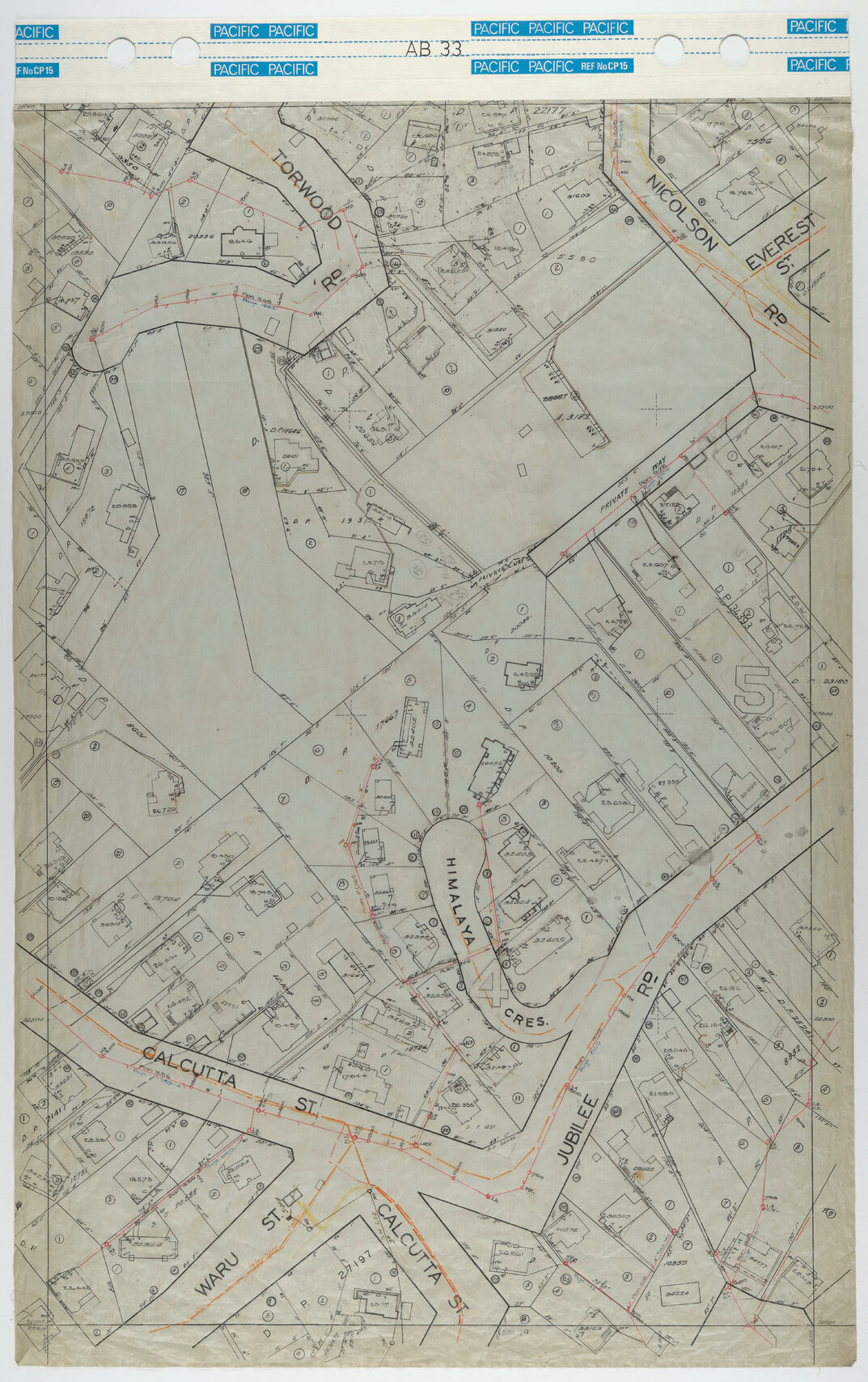 40 Foot to an Inch Record Sheet, sheet AB33
