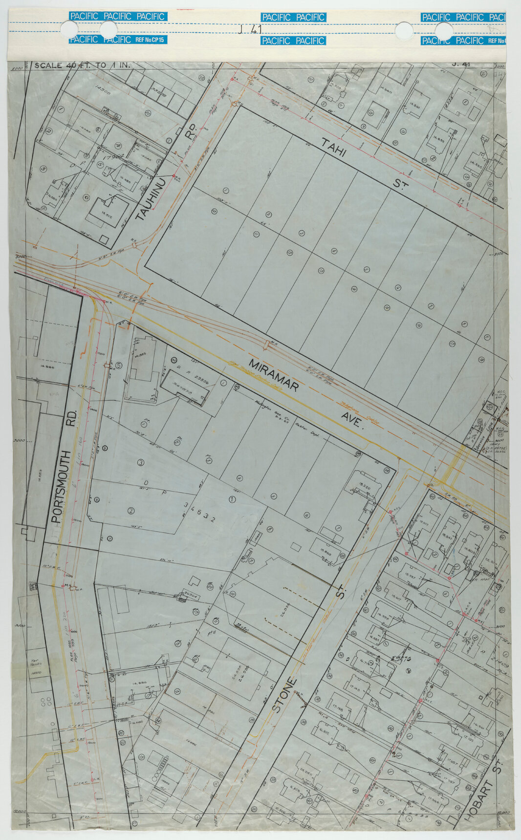 40 Foot to an Inch Record Sheet, sheet J41