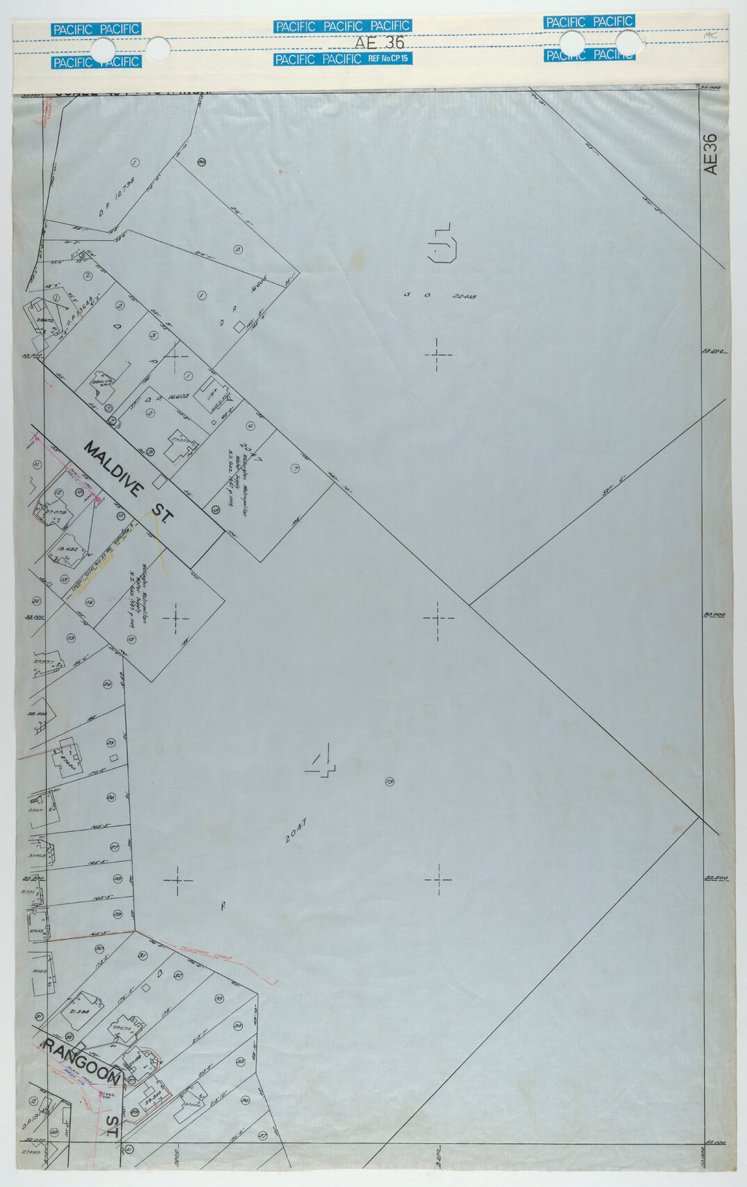40 Foot to an Inch Record Sheet, sheet AE36