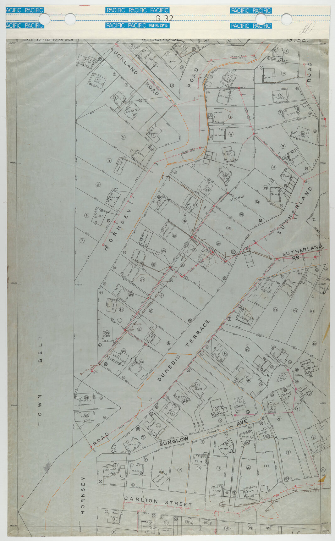 40 Foot to an Inch Record Sheet, sheet G32