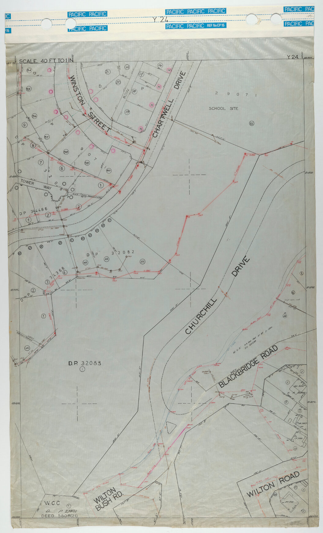 40 Foot to an Inch Record Sheet, sheet Y24