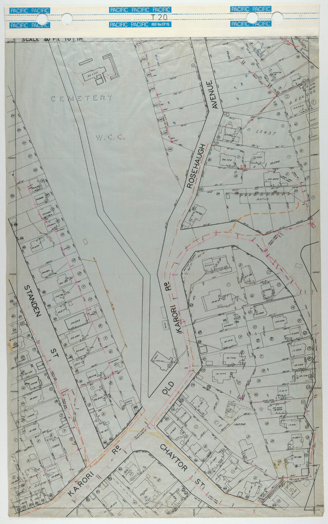 40 Foot to an Inch Record Sheet, sheet T20